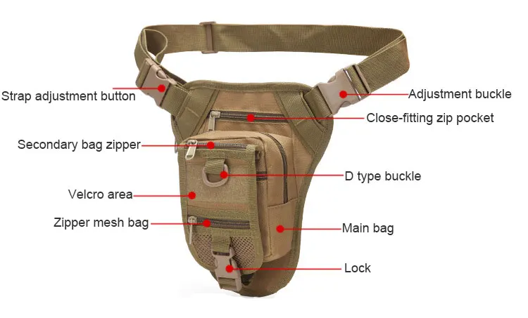 Тактическая поясная сумка, сумка для ног, сумка для инструментов, Сумка для кемпинга, походов, походов, милитари, через плечо, нейлоновая многофункциональная сумка