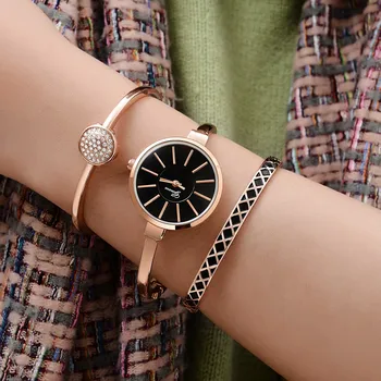 

3PCS Women Watches Fashion Stainless Steel Bracelet Band Analog Quartz Round Wrist Watch Ladies Luxury Watches relogio feminino