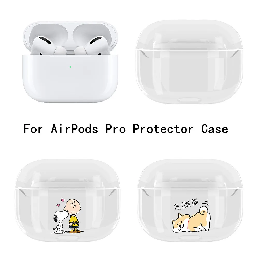 Мультяшный защитный чехол для AirPods Pro беспроводной наушник прозрачный ПК Жесткий корпус анти-защита от падения Чехол для Apple AirPods 3