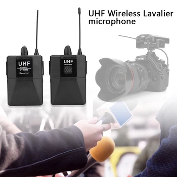 

20-Channel UHF Wireless Lavalier Lapel Microphone System Chatting Network Teaching Video Conferencing for Smartphone Camera