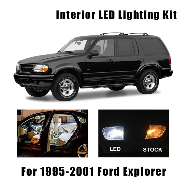 14 Bulbs White Interior Led Car Light Kit Fit For 1995 1998 1999 00 01 Ford Explorer Map Dome Glove Box License Plate Lamp Signal Lamp Aliexpress