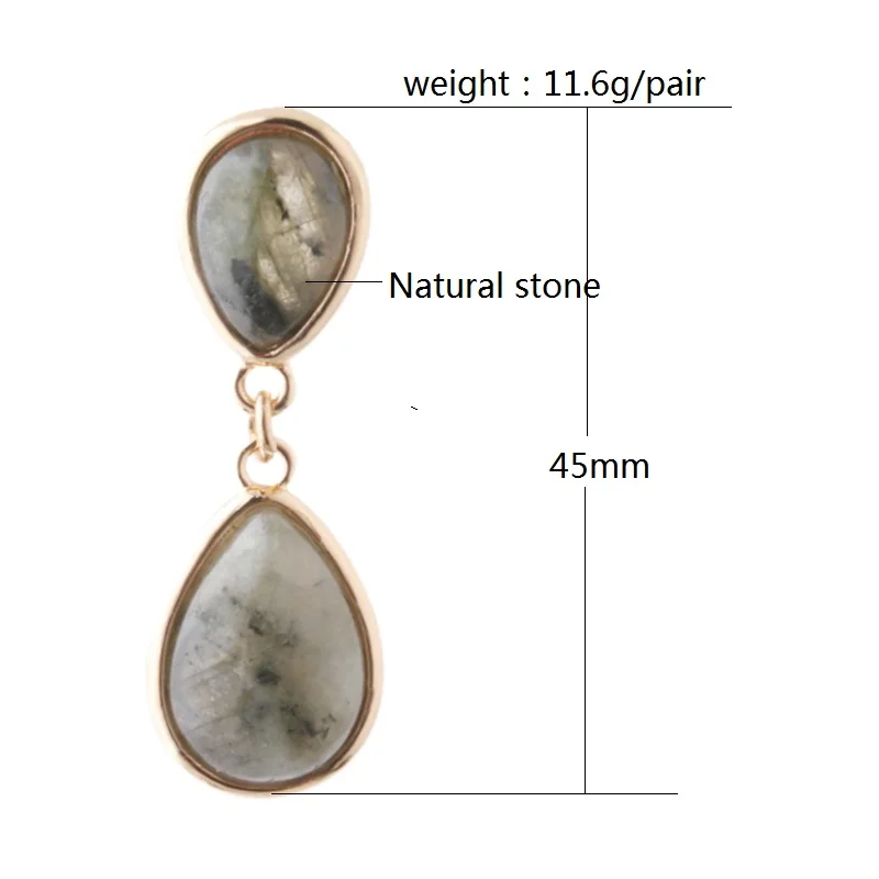 Natural Stone Earrings For Woman Crystal Dangle Earring Drop Shape Charm Christmas Gift