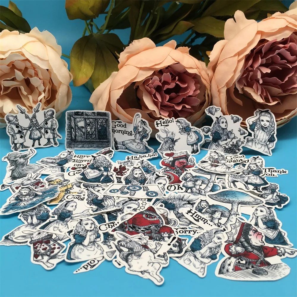 

40Pcs/Set Vintage Cartoon Alice Fairy Girl Sticker DIY Craft Scrapbooking Album Journal Happy Planner Decorative Stickers