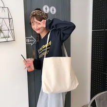 Сумка для покупок из овечьей шерсти с одним плечом, сумка из хлопчатобумажной ткани, одноцветная сумка для путешествий, Женская многоразовая сумка через плечо, сумки для покупок