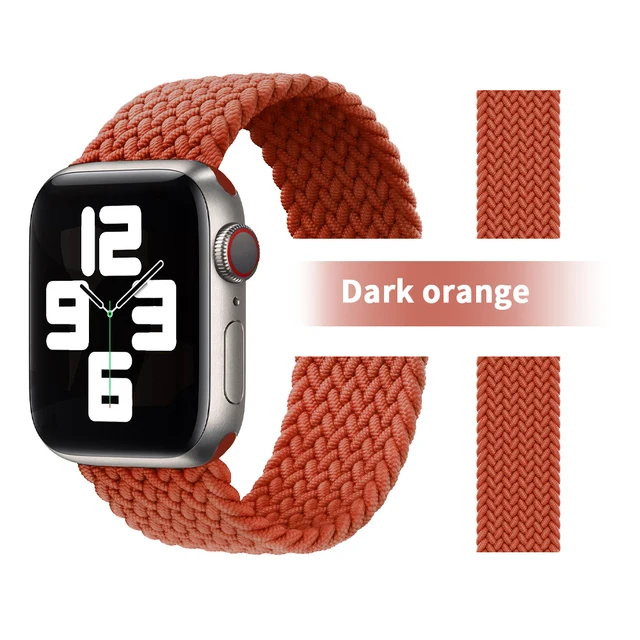 Pride Braided Solo Loop Band For Apple Watch Se Strap 44mm 40mm Elastic Wristband Bracelets 41mm 45mm Series 765432 42mm38mm 23 Red orange