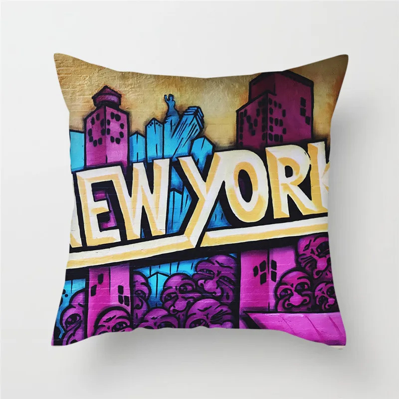 

Fuwatacchi Horror Style Portrait Pillows Cover Abstract Painting Cushion Cover for Chair Sofa Home Decor Pillowcase New 2019
