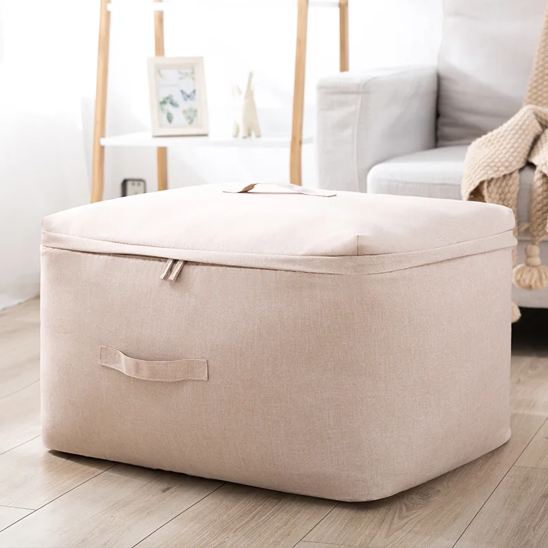 beige Большая емкость, одеяло, сумка для хранения одежды, багажный пакет для организованного хранения для путешествий, шкаф, многоцветные одеяла, сумки для хранения игрушек, 5 размеров - Цвет: beige