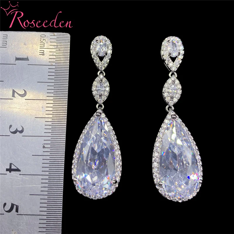 Party Jewelry | Earrings | Dangle Earrings - Light Blue Dangle Drop Long  Cubic Zirconia - Aliexpress