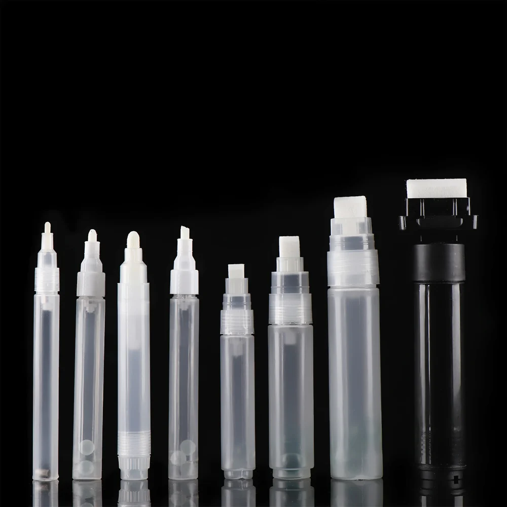 Barra de plástico vacía para bolígrafos, tubos de 3MM, 5mm, 6,5 MM, 8mm y 10MM, rotuladores de tiza líquida, accesorios para bolígrafos de pintura, 1 unidad