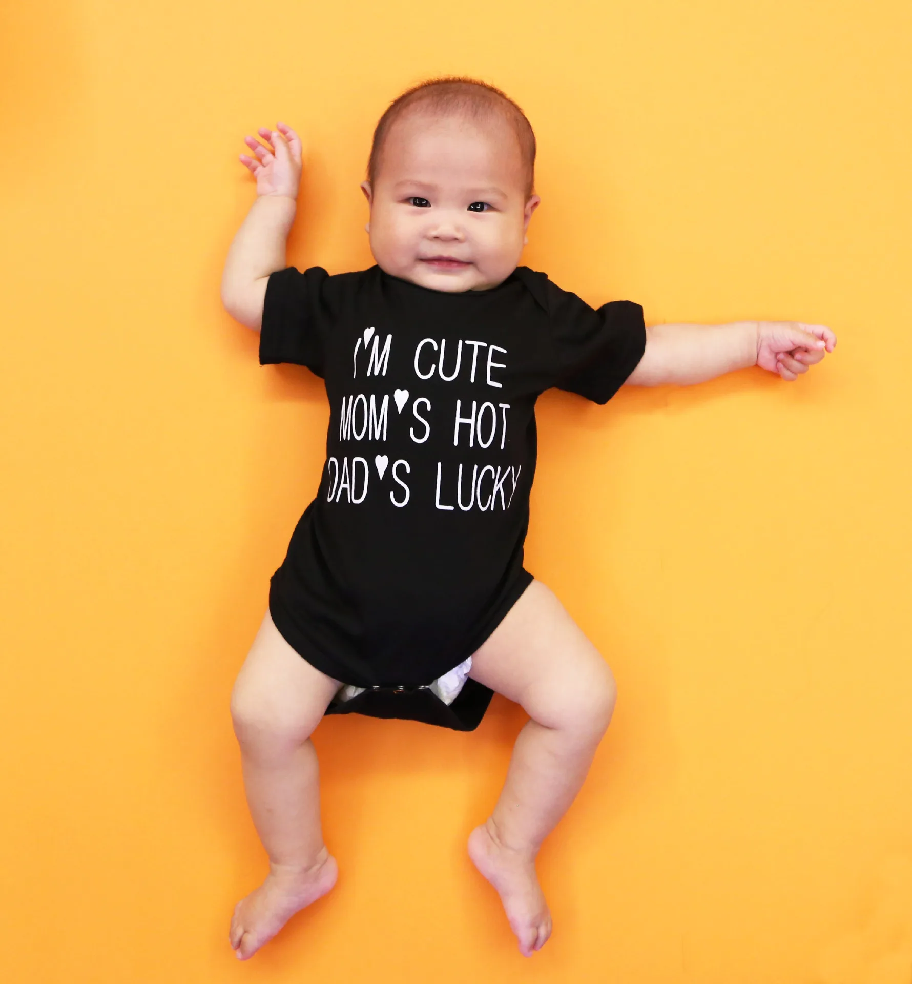 

Children's Clothing Cute Baby Lettered Printed Summer Crawling Clothes Romper Onesie Xh072bk