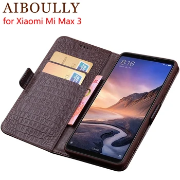 

Genuine Leather Flip Case For Xiaomi Mi Max 3 6.9'' Protective Phone Cover For Xiaomi Max 2 Leather Wallet Silicon Case