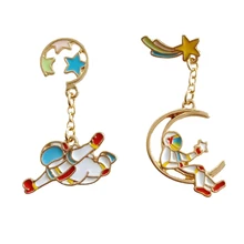 10 пара/лот модные ювелирные изделия металлическая Глянцевая планета космонавты серьги