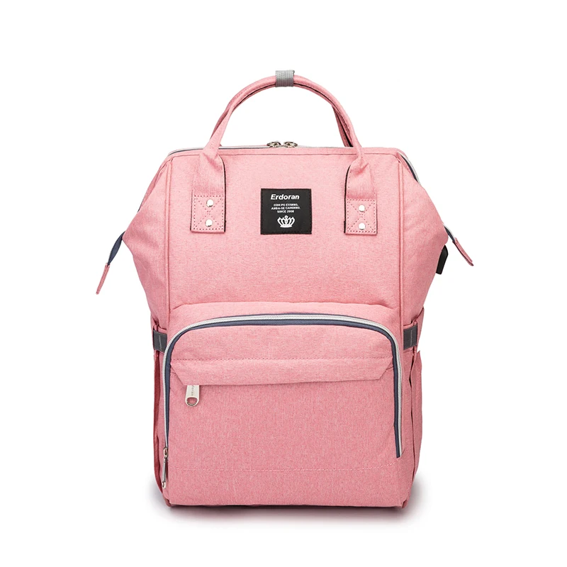 Pink Модная сумка для подгузников, сумка для мам, сумка для мам, для детей, Большой Вместительный рюкзак для коляски, сумка для беременных, сумка для детских подгузников, сумка для кормления - Цвет: Pink