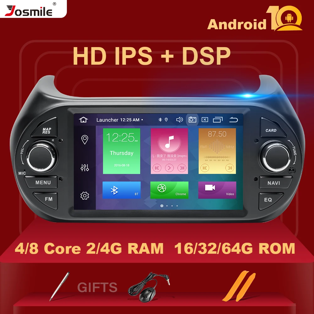 Автомагнитола 4 Гб 64 ГБ Android 10 GPS DVD-плеер для FIAT Fiorino Qubo Citroen Nemo Peugeot Bipper мультимедиа