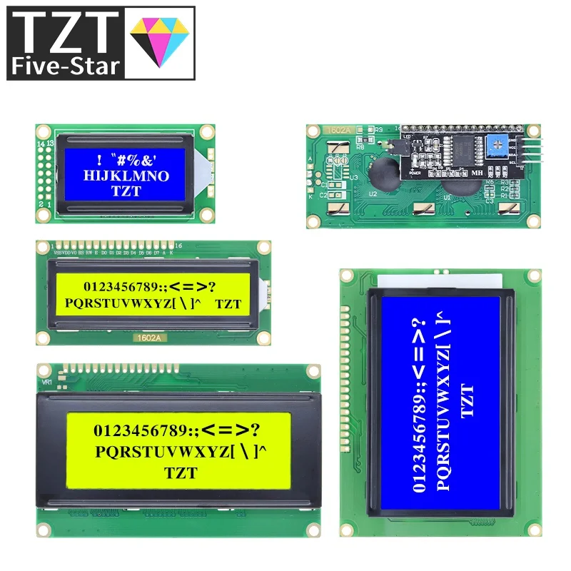 LCD Modul Blau Grün Screen Für Arduino 0802 1602 2004 12864 LCD Charakter UNO R3 Mega2560 Display PCF8574T IIC I2C interface