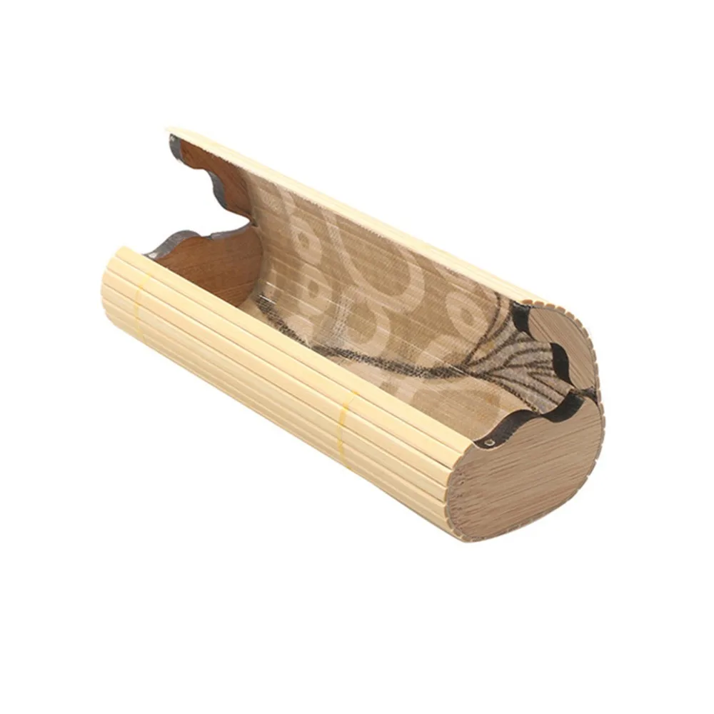 Новинка, овальная коробка для солнцезащитных очков с бамбуковой полоской, прочный натуральный экологически чистый Чехол для очков, влагостойкие аксессуары для очков