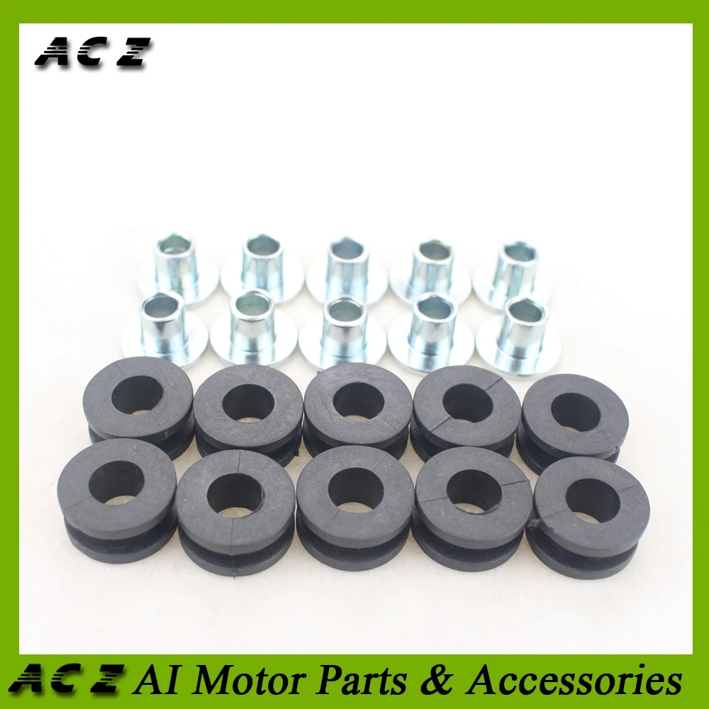 

10Pcs Set Motorcycle Rubber Grommets Bolt Pressure Relief Cushion Kit Replacement Accessories for Honda Yamaha Suzuki Fairings