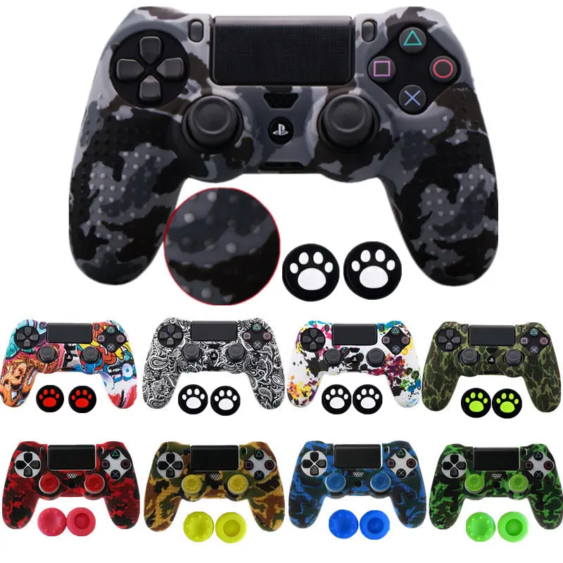 Anti-slip Silicone Cover Skin Case Protective thumb grip for Sony PlayStation Dualshock 4 PS4 DS4 Pro Slim Controller | Электроника
