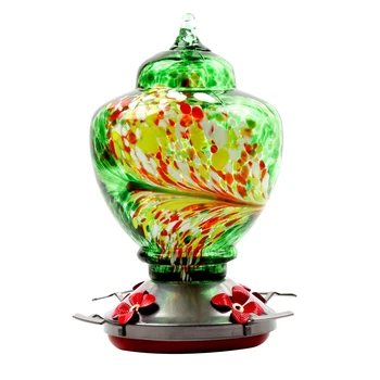 

With Hook Dispenser Pet Bird Supplies Hand Blown Glass Hanging Hummingbird Feeder Easy Clean Home Yard Outdoor Garden Drinking