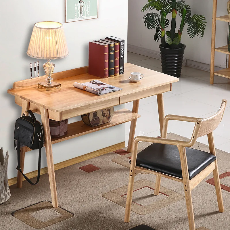 

Japanese Style Solid Wood Desk Northern European-Style Library Calligraphy Table Simple Student Household Writing Desk Computer