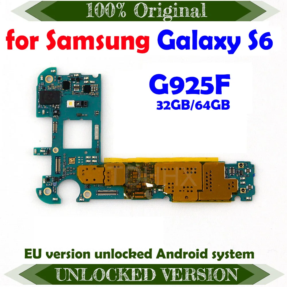 Оригинальная разблокированная основная материнская плата 32 ГБ для Samsung Galaxy S6 Edge