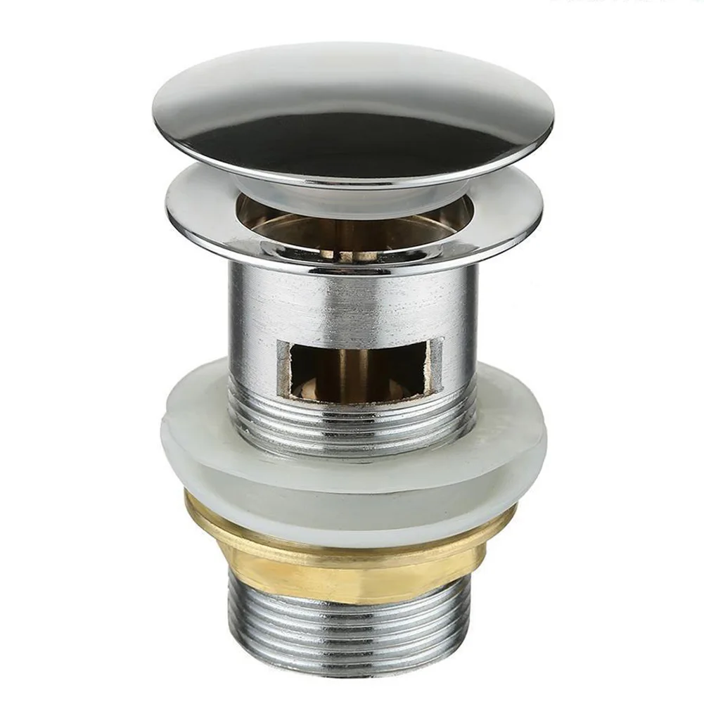 

1pcs Basin Waste Sink Tap Push Button Pop Up Plug Slotted Modern Click Clack Basin Sink easy to use