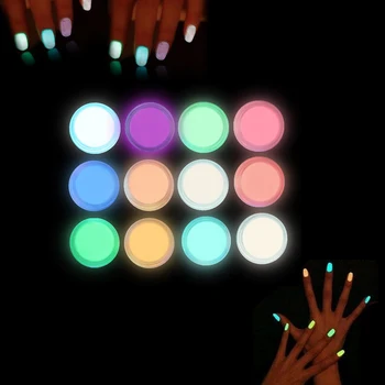

1KG Wholesale Bulk Glow in the Dark Powder 12 Colors Fluorescent Effect Luminous Powder Longest lasting glow powder Nail Dust