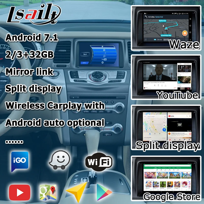 Lsailt Android/Carplay интерфейсная коробка для Nissan Murano Z51 2010-14 видео интерфейс gps навигация Elgrand Patrol Lsailt