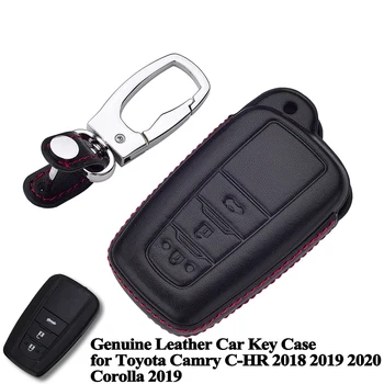 

1pc Styling Genuine Leather Car Key Case Cover Shell Accessories for Toyota Camry C-HR CHR Avalon 2018 2019 2020 Corolla 2019