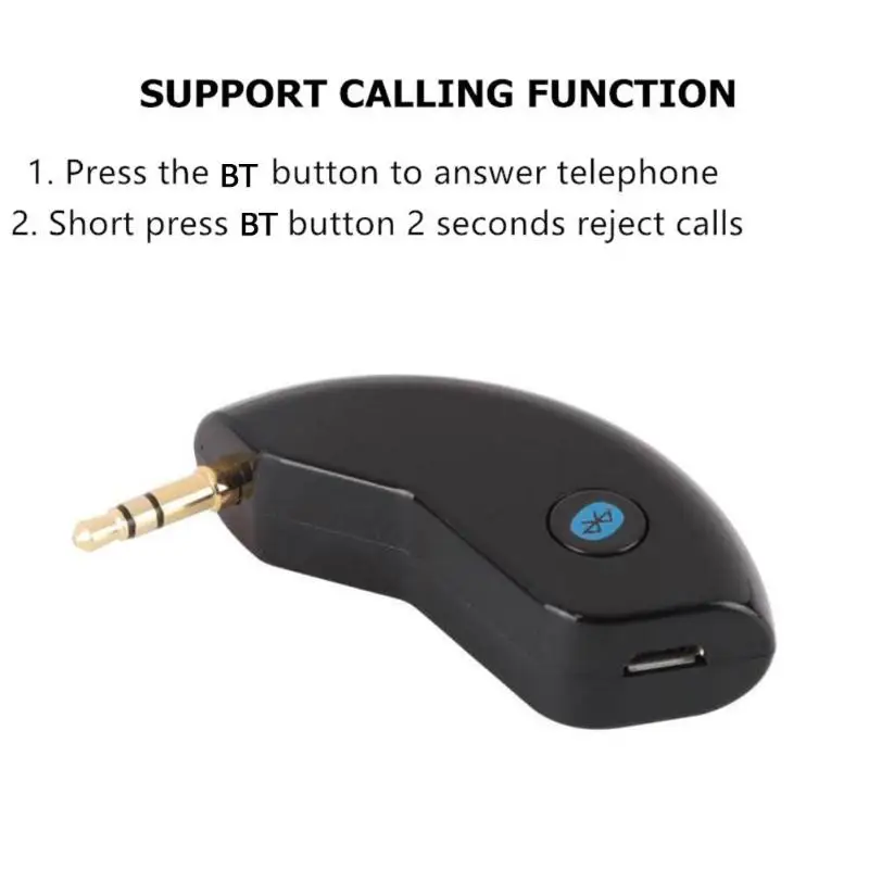 Беспроводной Bluetooth 4,2 аудио приемник классические цвета и простой прочный дизайн 3,5 мм разъем AUX адаптер Встроенный микрофон