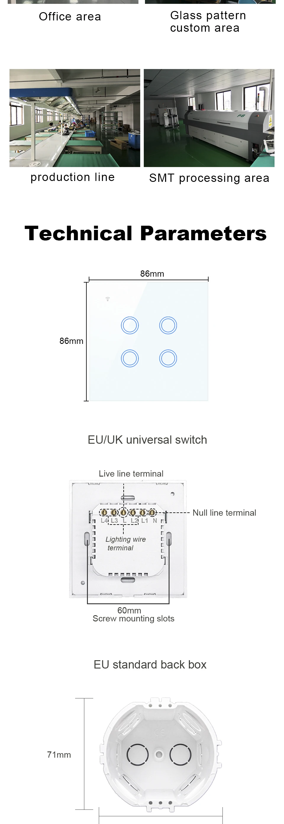ЕС Великобритания умный Wifi настенный сенсорный выключатель света 4 банды 1 способ 2 пути сенсорный/WiFi/приложение удаленный контроллер для умного дома работа с Alexa