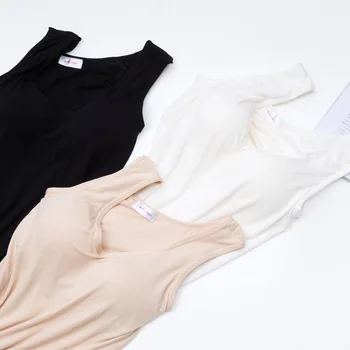 

Plus-sized with Chest Pad Camisole Women's Modal Non-Steel Ring Wear Free Bra Cup One-piece Pure Cotton Base