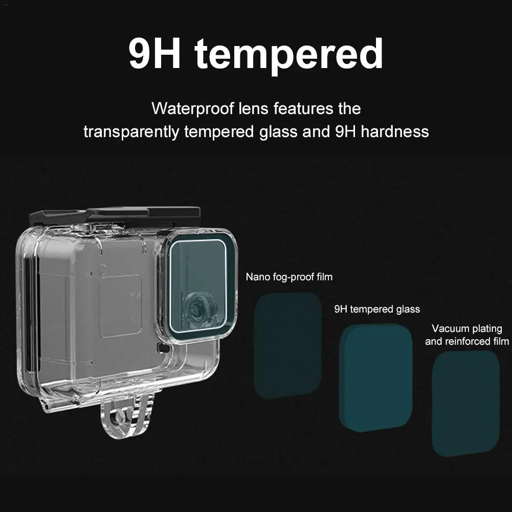 Для GoPro Hero 8 Водонепроницаемый чехол для фотокамеры 196ft/60M Подводный защитный чехол черный защитный чехол сумка для камеры