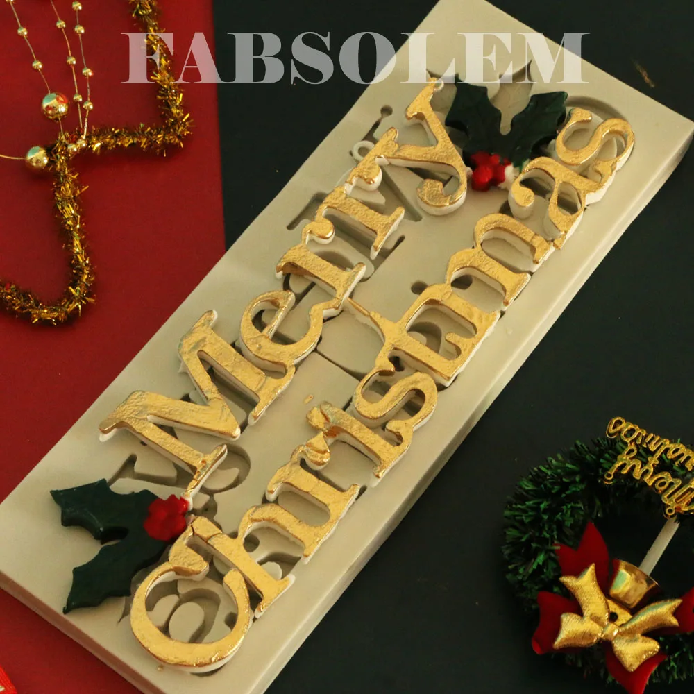 Merry christmas силиконовая форма для выпечки торта антипригарная и термостойкая кухня ручной работы инструменты