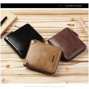 

Men Clutch Bag Men Wallets Passcard Pocket High Quality Multifunction Wallet For Men Men's short wallet Retro fashion Clutch