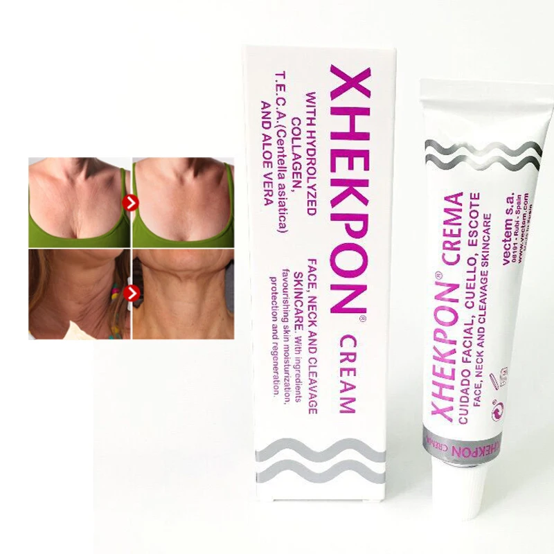 10Pcs Xhekpon Crema Face Neck Cream 40ml Neckline Cream Wrinkle Smooth Anti Aging Whitening Cream Moisturizing Nourishing