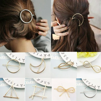 

KSRA Fashion Hair Clip for Women Elegant Design Triangular Moon Lip Round Barrette Stick Hairpin Hair Pins Head Accessories