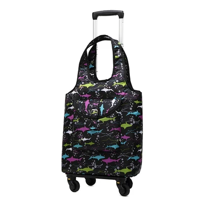 Дорожная сумка для чемодана, багаж, сумка из ткани Оксфорд с колесом, продуктовая корзина, 52*35*18 см на колесиках - Цвет: 7