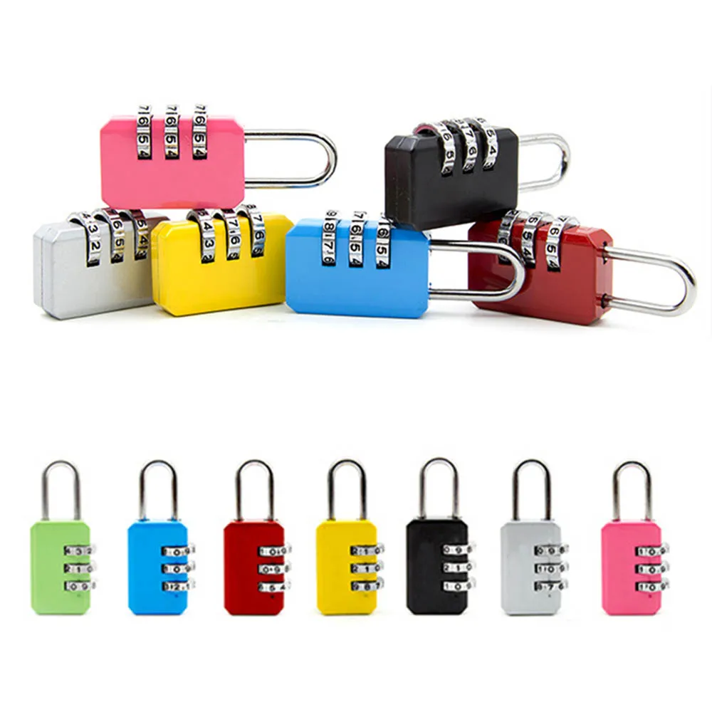 

Resettable 3 Dial Digits Code Number Password Combination Padlock Safety Travel Security Mini Lock for Luggage Lock Padlock Gym