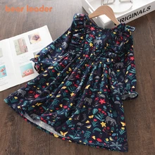 

Bear Leader Girl Kids Floral Casual Dresses 2022 New Fashion Baby Ruffles Cute Dress Children Spring Full Sleeve Costumes 3-7Y