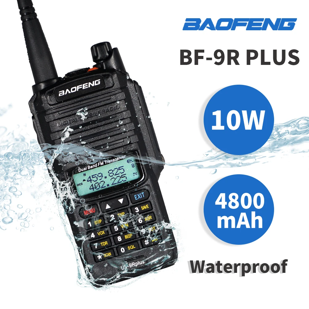 Высокая Мощность 10 Вт UV 9R плюс иди и болтай Walkie Talkie “иди УФ Водонепроницаемый