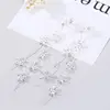 1 Pair of No Piercing Glass Rhinestone Stud Earring Bridal Flower Dangle Ear Clips Wedding Party Jewelry ► Photo 2/6