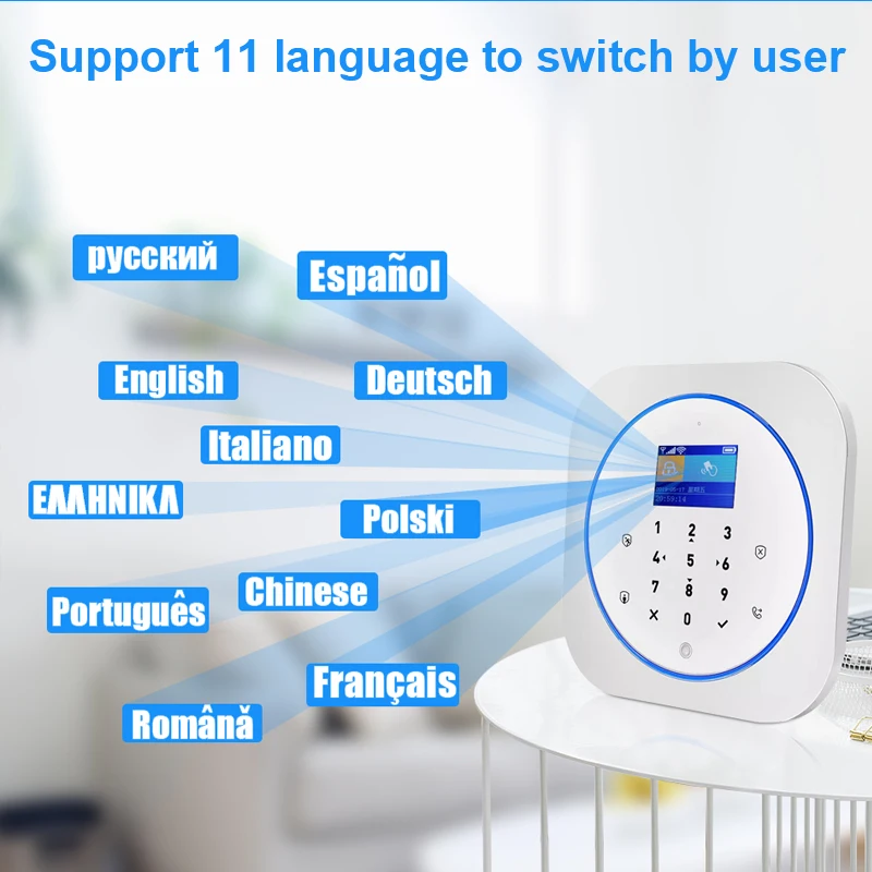 US $40.24 Home Alarm System Wifi Gsm Alarm Intercom Remote Control 433mhz Detectors Ios Android Tuya App Control Touch Keyboard
