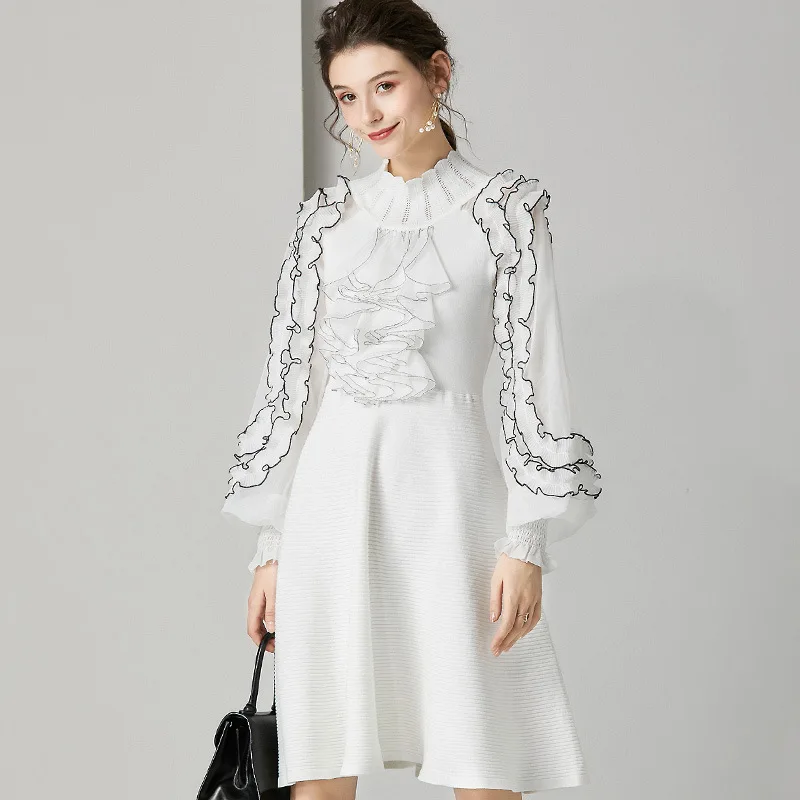 Voorjaar Witte Jurk Vrouwen Vintage Ruches Mini Jurken Koreaanse Elegante Dames Avond Party Jurken Mode Vestidos 623014 Voorjaar Witte Jurk Vrouwen Vintage Ruches Mini Jurken Koreaanse Elegante Dames Avond Party Jurken Mode Vestidos 623014