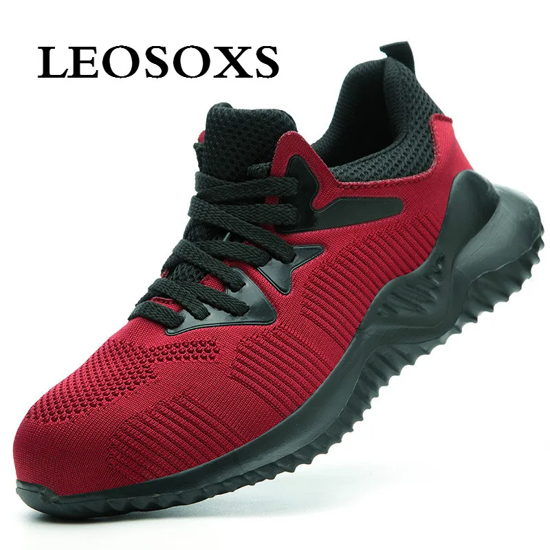 LEOSOXS 2020 Comfortable Industrial Shoes Men's Steel Toe Breathable Security Work Boots Work Puncture Proof Safety Shoes