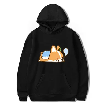 

Corgi Dog Print Hoodie Vintage Vogue Ullzang Womens Hodies Autumn Winter Hoodies Mens Boy Sweatshirt Fleece Street Hoody Coats