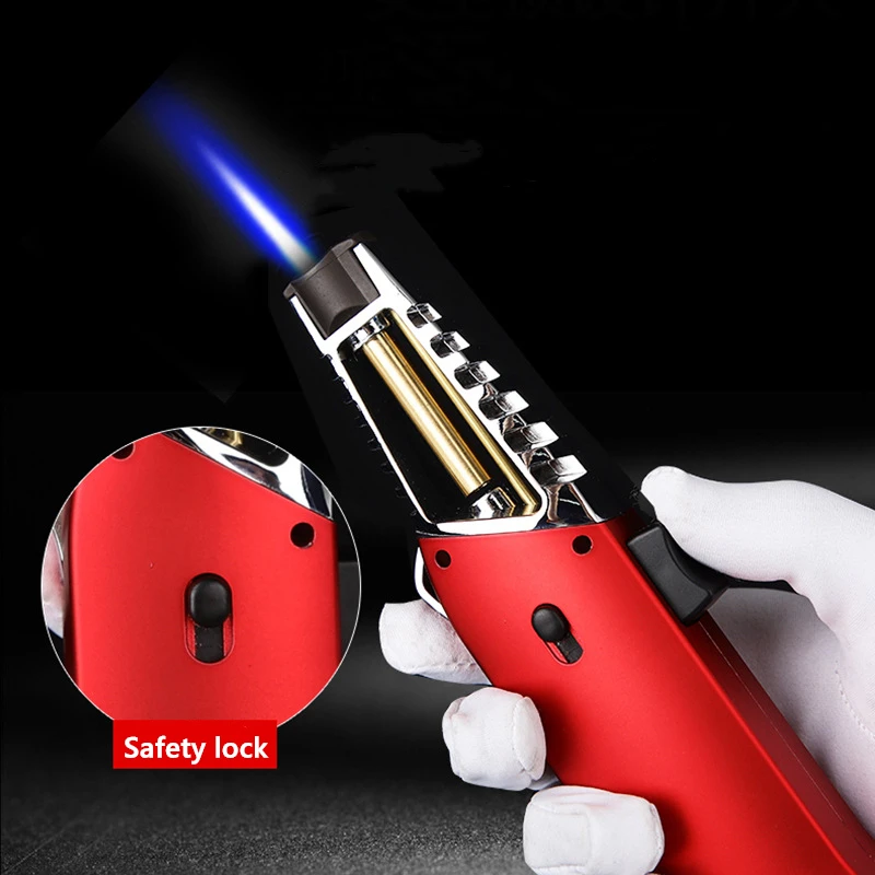 

Powerful Pen Injector Butane Gas Lighter Kitchen Metal Flashlight Windproof Cigar Lighter Outdoor Barbecue Tool Small Man