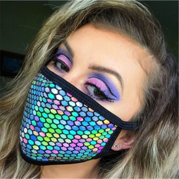 

Fashion Sequins Masks Party Show Costume Performance Evening Club Dance Wear Singer Costume halloween party Mask Masque