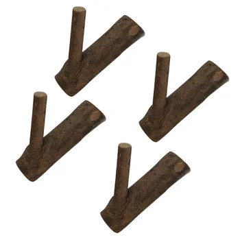 

4 pcs Wall Hooks Tree Branch Creative Rustic Coat and Hat Hanger for Dressing Room Bedroom Bathroom