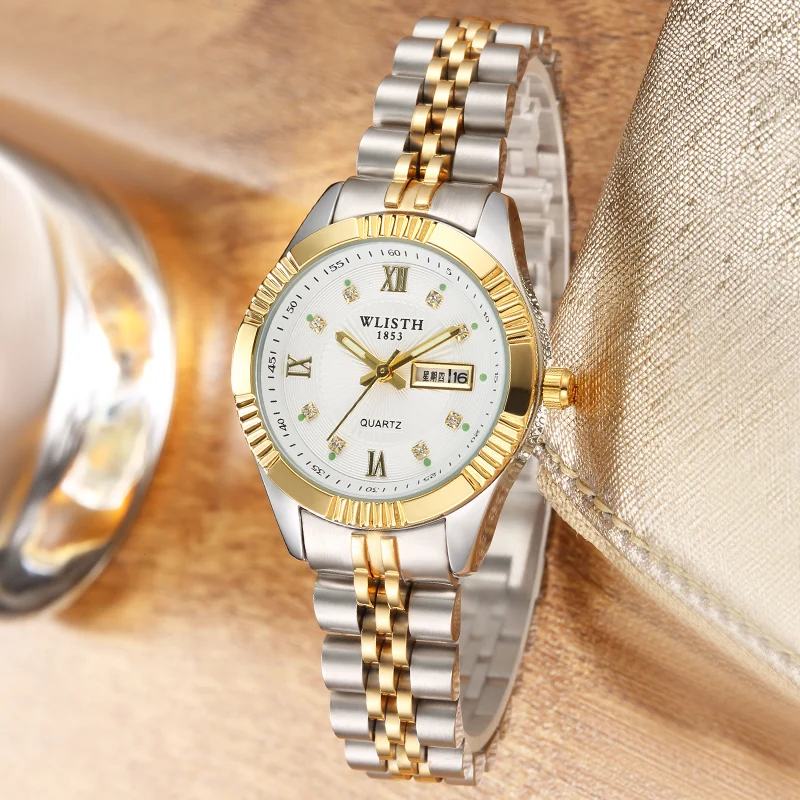 WLISTH Свадебные парные часы для влюбленных стальные водонепроницаемые подарки